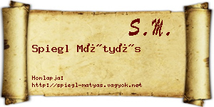 Spiegl Mátyás névjegykártya